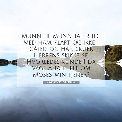 Picture 07 - 4 Mosebok 12:8 NORSK - Munn til munn taler jeg med ham, klart og ikke i - Bible Verse Picture