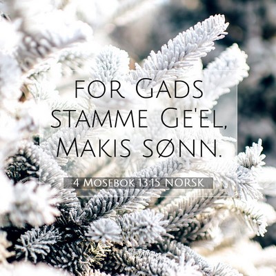 Picture 07 - 4 Mosebok 13:15 NORSK - for Gads stamme Ge'el, Makis - Bible Verse Picture