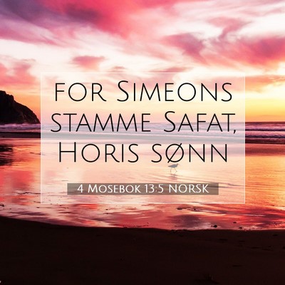 Picture 07 - 4 Mosebok 13:5 NORSK - for Simeons stamme Safat, Horis - Bible Verse Picture