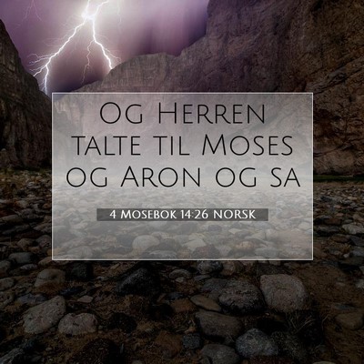 Picture 07 - 4 Mosebok 14:26 NORSK - Og Herren talte til Moses og Aron og - Bible Verse Picture