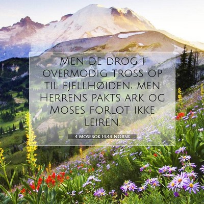 Picture 07 - 4 Mosebok 14:44 NORSK - Men de drog i overmodig tross op til - Bible Verse Picture