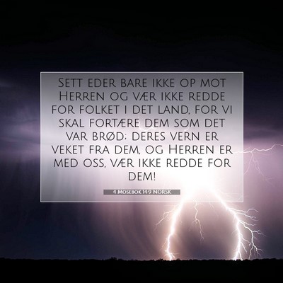 Picture 07 - 4 Mosebok 14:9 NORSK - Sett eder bare ikke op mot Herren og vær ikke - Bible Verse Picture