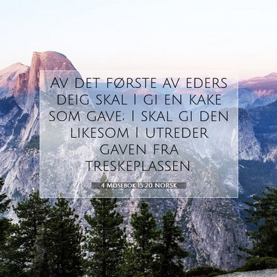 Picture 07 - 4 Mosebok 15:20 NORSK - Av det første av eders deig skal I gi en kake - Bible Verse Picture