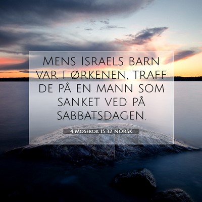 Picture 07 - 4 Mosebok 15:32 NORSK - Mens Israels barn var i ørkenen, traff de på en - Bible Verse Picture