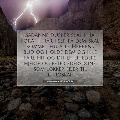 Picture 07 - 4 Mosebok 15:39 NORSK - Sådanne dusker skal I ha, forat I, når I ser - Bible Verse Picture