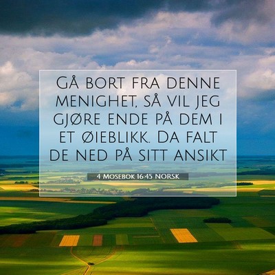 Picture 07 - 4 Mosebok 16:45 NORSK - Gå bort fra denne menighet, så vil jeg gjøre - Bible Verse Picture