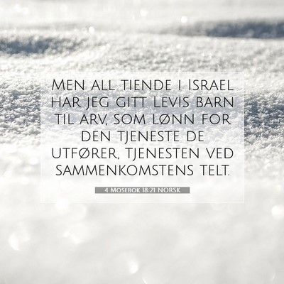 Picture 07 - 4 Mosebok 18:21 NORSK - Men all tiende i Israel har jeg gitt Levis barn - Bible Verse Picture