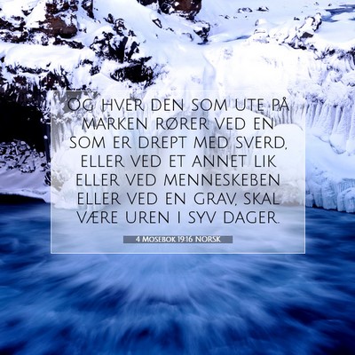 Picture 07 - 4 Mosebok 19:16 NORSK - Og hver den som ute på marken rører ved en som - Bible Verse Picture