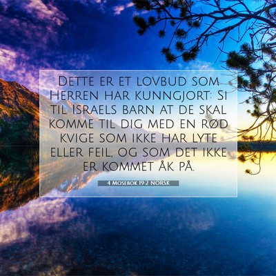Picture 07 - 4 Mosebok 19:2 NORSK - Dette er et lovbud som Herren har kunngjort: Si - Bible Verse Picture