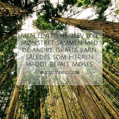 Picture 07 - 4 Mosebok 2:33 NORSK - Men levittene blev ikke mønstret sammen med de - Bible Verse Picture