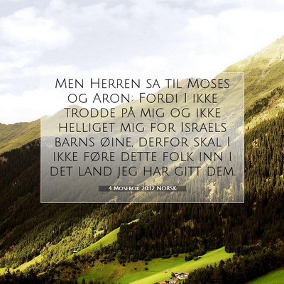 Picture 07 - 4 Mosebok 20:12 NORSK - Men Herren sa til Moses og Aron: Fordi I ikke - Bible Verse Picture