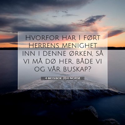 Picture 07 - 4 Mosebok 20:4 NORSK - Hvorfor har I ført Herrens menighet inn i denne - Bible Verse Picture