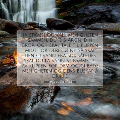 Picture 07 - 4 Mosebok 20:8 NORSK - Ta staven og kall menigheten sammen, du og Aron, - Bible Verse Picture