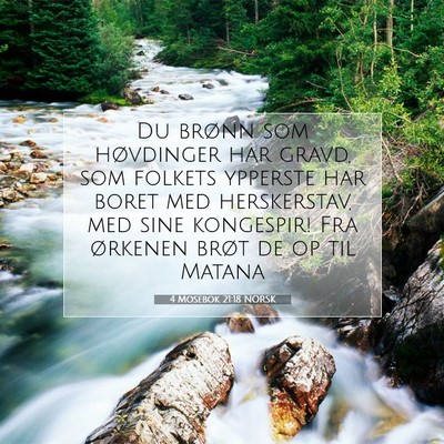 Picture 07 - 4 Mosebok 21:18 NORSK - Du brønn som høvdinger har gravd, som folkets - Bible Verse Picture