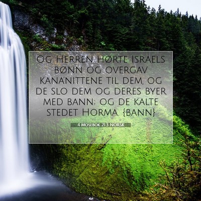 Picture 07 - 4 Mosebok 21:3 NORSK - Og Herren hørte Israels bønn og overgav - Bible Verse Picture