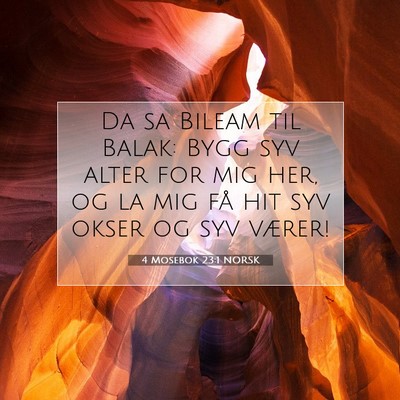 Picture 07 - 4 Mosebok 23:1 NORSK - Da sa Bileam til Balak: Bygg syv alter for mig - Bible Verse Picture