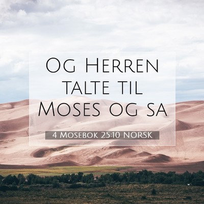 Picture 07 - 4 Mosebok 25:10 NORSK - Og Herren talte til Moses og - Bible Verse Picture