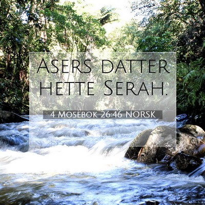 Picture 07 - 4 Mosebok 26:46 NORSK - Asers datter hette - Bible Verse Picture