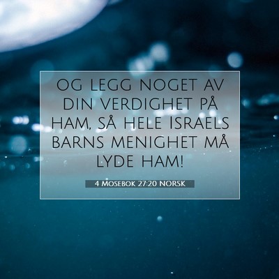 Picture 07 - 4 Mosebok 27:20 NORSK - og legg noget av din verdighet på ham, så hele - Bible Verse Picture