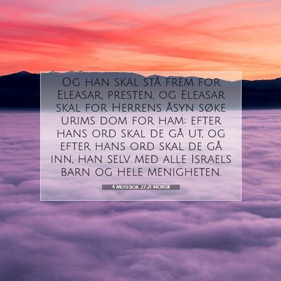 Picture 07 - 4 Mosebok 27:21 NORSK - Og han skal stå frem for Eleasar, presten, og - Bible Verse Picture