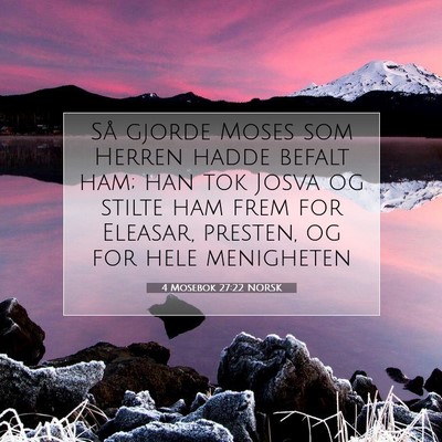 Picture 07 - 4 Mosebok 27:22 NORSK - Så gjorde Moses som Herren hadde befalt ham; han - Bible Verse Picture