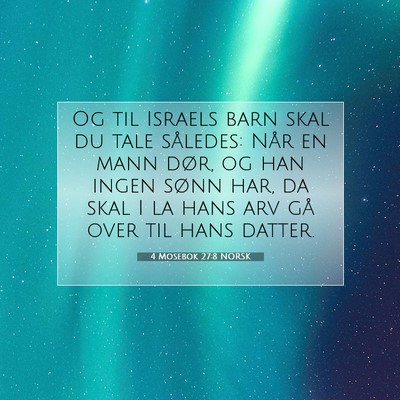 Picture 07 - 4 Mosebok 27:8 NORSK - Og til Israels barn skal du tale således: Når - Bible Verse Picture