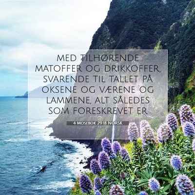 Picture 07 - 4 Mosebok 29:18 NORSK - med tilhørende matoffer og drikkoffer, svarende - Bible Verse Picture