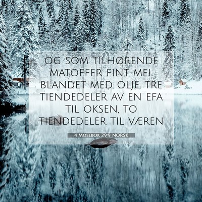 Picture 07 - 4 Mosebok 29:9 NORSK - og som tilhørende matoffer fint mel blandet med - Bible Verse Picture