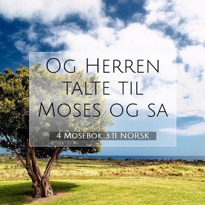 Picture 07 - 4 Mosebok 3:11 NORSK - Og Herren talte til Moses og - Bible Verse Picture