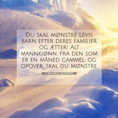 Picture 07 - 4 Mosebok 3:15 NORSK - Du skal mønstre Levis barn efter deres familier - Bible Verse Picture