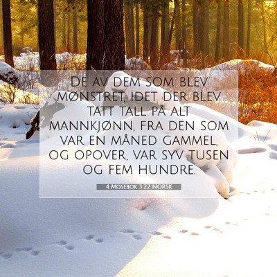 Picture 07 - 4 Mosebok 3:22 NORSK - De av dem som blev mønstret, idet der blev tatt - Bible Verse Picture