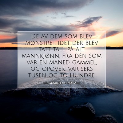 Picture 07 - 4 Mosebok 3:34 NORSK - De av dem som blev mønstret, idet der blev tatt - Bible Verse Picture