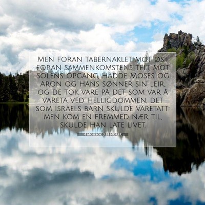 Picture 07 - 4 Mosebok 3:38 NORSK - Men foran tabernaklet, mot øst, foran - Bible Verse Picture