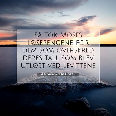 Picture 07 - 4 Mosebok 3:49 NORSK - Så tok Moses løsepengene for dem som overskred - Bible Verse Picture