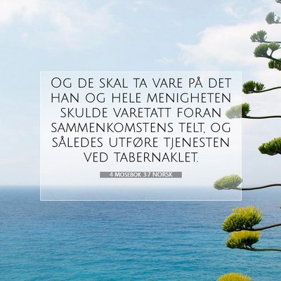 Picture 07 - 4 Mosebok 3:7 NORSK - Og de skal ta vare på det han og hele menigheten - Bible Verse Picture