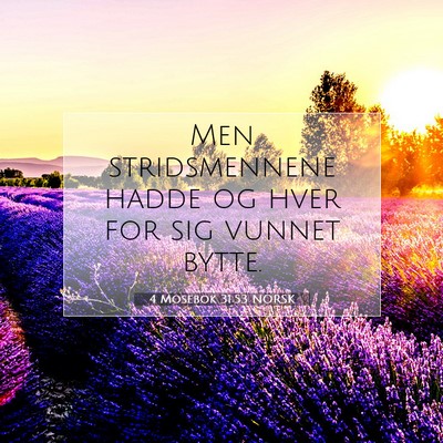 Picture 07 - 4 Mosebok 31:53 NORSK - Men stridsmennene hadde og hver for sig vunnet - Bible Verse Picture