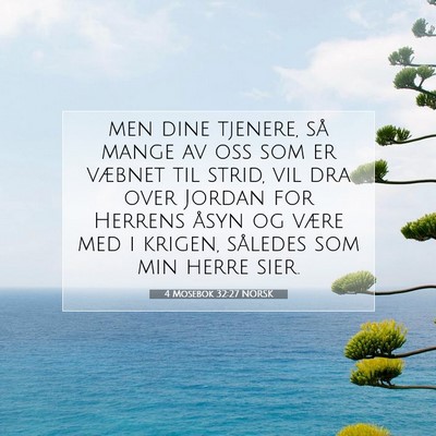 Picture 07 - 4 Mosebok 32:27 NORSK - men dine tjenere, så mange av oss som er væbnet - Bible Verse Picture