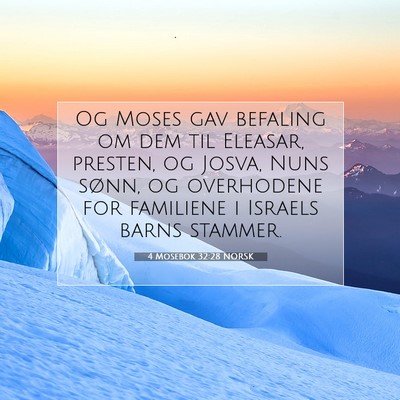Picture 07 - 4 Mosebok 32:28 NORSK - Og Moses gav befaling om dem til Eleasar, - Bible Verse Picture