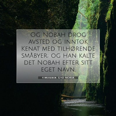 Picture 07 - 4 Mosebok 32:42 NORSK - Og Nobah drog avsted og inntok Kenat med - Bible Verse Picture