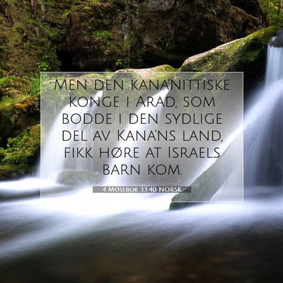 Picture 07 - 4 Mosebok 33:40 NORSK - Men den kana'nittiske konge i Arad, som bodde i - Bible Verse Picture