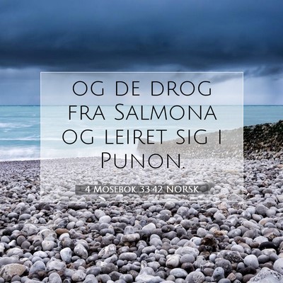 Picture 07 - 4 Mosebok 33:42 NORSK - og de drog fra Salmona og leiret sig i - Bible Verse Picture