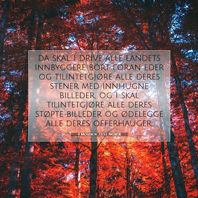 Picture 07 - 4 Mosebok 33:52 NORSK - da skal I drive alle landets innbyggere bort - Bible Verse Picture