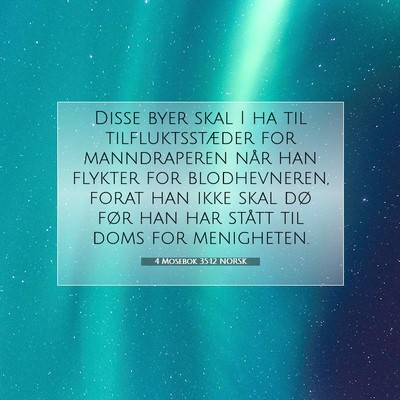 Picture 07 - 4 Mosebok 35:12 NORSK - Disse byer skal I ha til tilfluktsstæder for - Bible Verse Picture