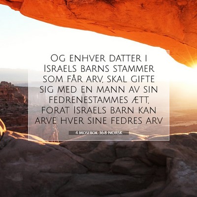 Picture 07 - 4 Mosebok 36:8 NORSK - Og enhver datter i Israels barns stammer som får - Bible Verse Picture