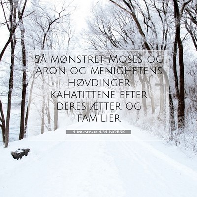 Picture 07 - 4 Mosebok 4:34 NORSK - Så mønstret Moses og Aron og menighetens - Bible Verse Picture