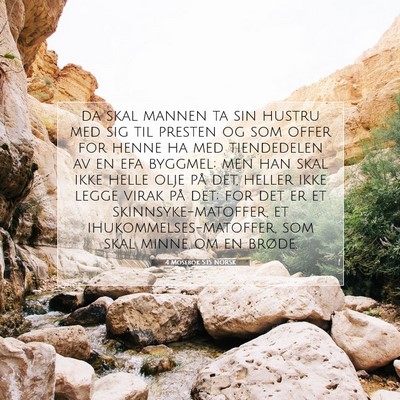 Picture 07 - 4 Mosebok 5:15 NORSK - da skal mannen ta sin hustru med sig til presten - Bible Verse Picture