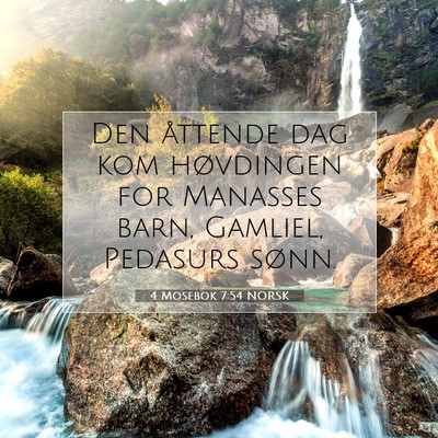 Picture 07 - 4 Mosebok 7:54 NORSK - Den åttende dag kom høvdingen for Manasses - Bible Verse Picture