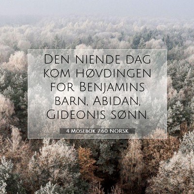 Picture 07 - 4 Mosebok 7:60 NORSK - Den niende dag kom høvdingen for Benjamins barn, - Bible Verse Picture