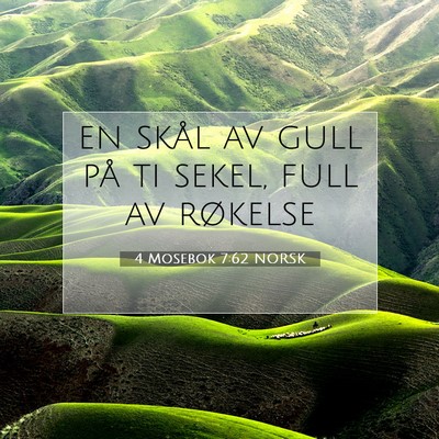 Picture 07 - 4 Mosebok 7:62 NORSK - en skål av gull på ti sekel, full av - Bible Verse Picture