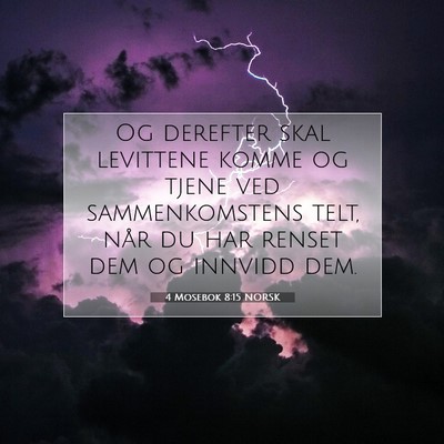 Picture 07 - 4 Mosebok 8:15 NORSK - Og derefter skal levittene komme og tjene ved - Bible Verse Picture
